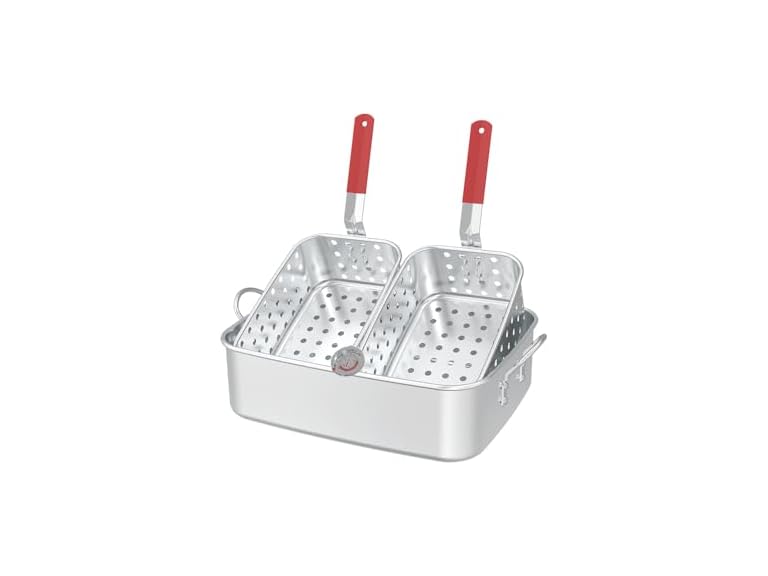 FIRERIOT 18QT Aluminum Deep Fryer Pot with Baskets
