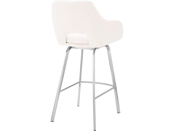 Armen Living Aura White Swivel 30" Bar Stool-Set of 3