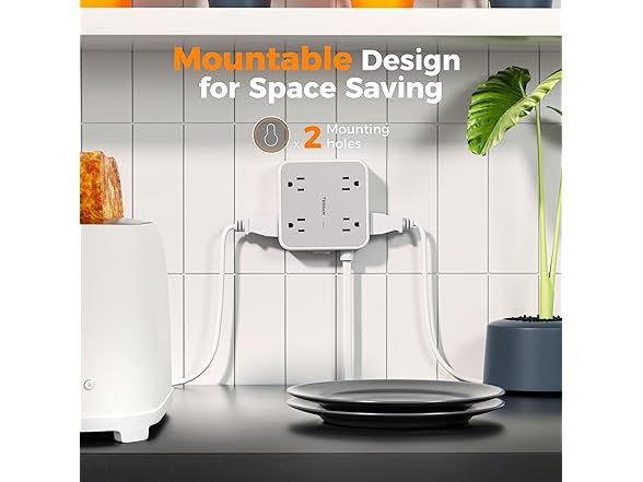 TESSAN Power Strip (8 Outlets, 4 USB)