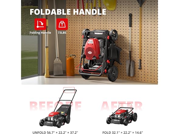 AMERISUN Gas Lawn Mower, 170cc OHV Engine