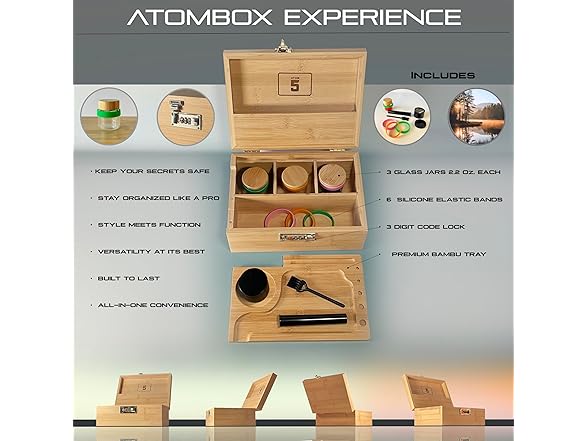 ATOM5 Premium Bamboo Storage Box