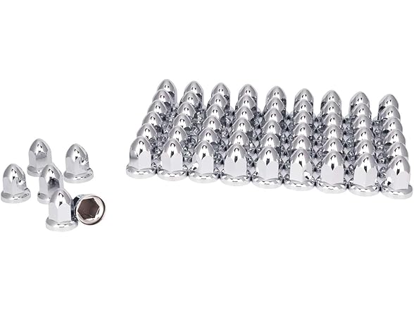the RAW 60 PCS Chrome Lug Nut Covers for 33 mm