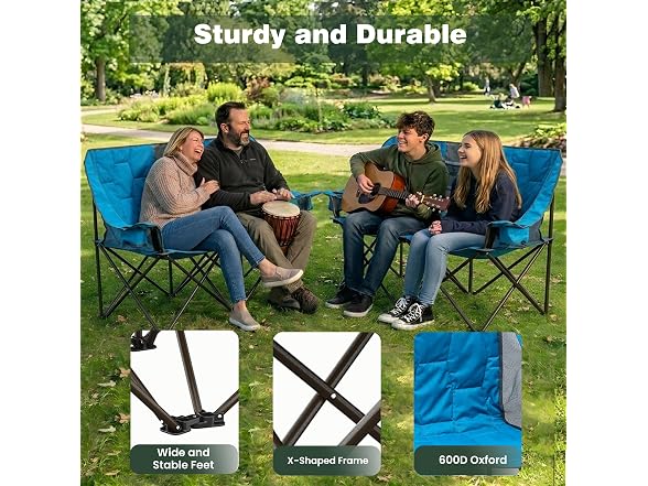 SUNNYFEEL Blue Loveseat Camping Chair