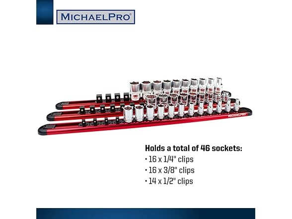 MichaelPro MP014001 3-Pc Socket Organizer Rail Set