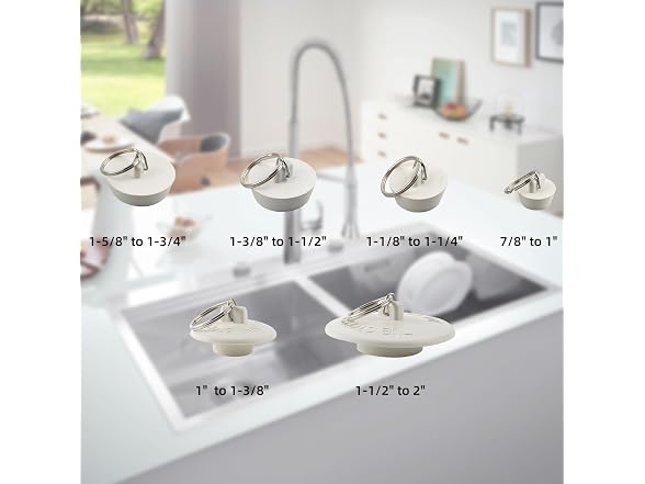 iFealClear 6 Pieces Drain Stopper, Rubber Sink Stopper - Gallery 3