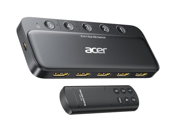 $19.99, Was $69.99, 71% Off! Acer 5-in-1 HDMI Switch 4K 60Hz Remote dealfomo