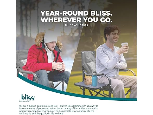 Bliss Hammocks Heated Directors Chair -Choose Color