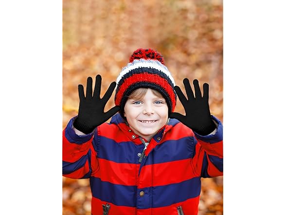 12 Pack Kids Stretchy Winter Gloves