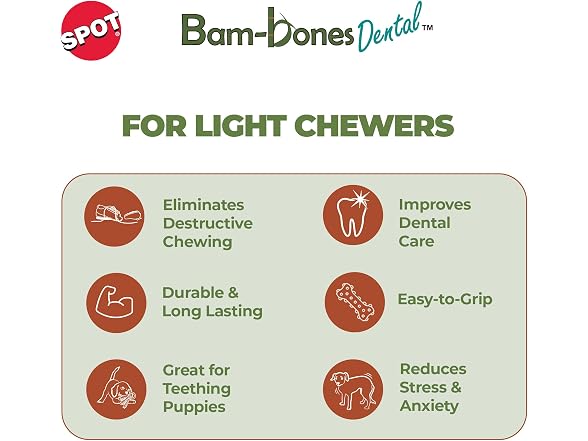 SPOT Bam-Bones Dental X-Bone Dog Chew Toy