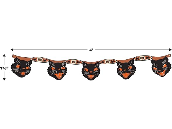 Beistle 2 Piece Vintage Style Black Cat Banners