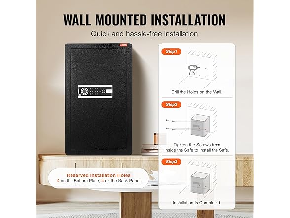 VEVOR Single Door 4.0 cu.ft Safe Box with Key Lock