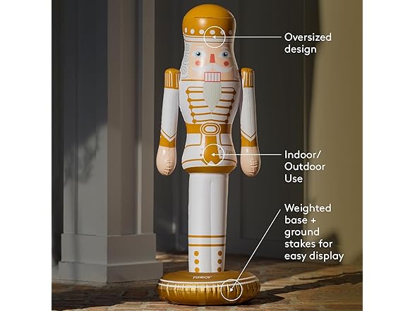 FUNBOY Gold Inflatable Nutcracker – 3.5ft