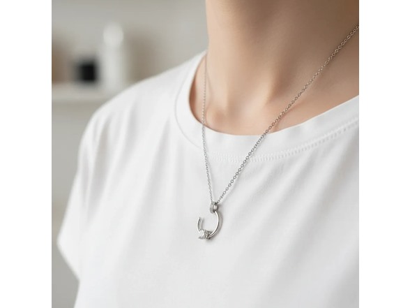 Open Circle Moissanite Diamond Necklace