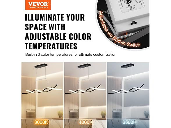 Modern Chandelier Light Fixtures, 24W, Dimmable