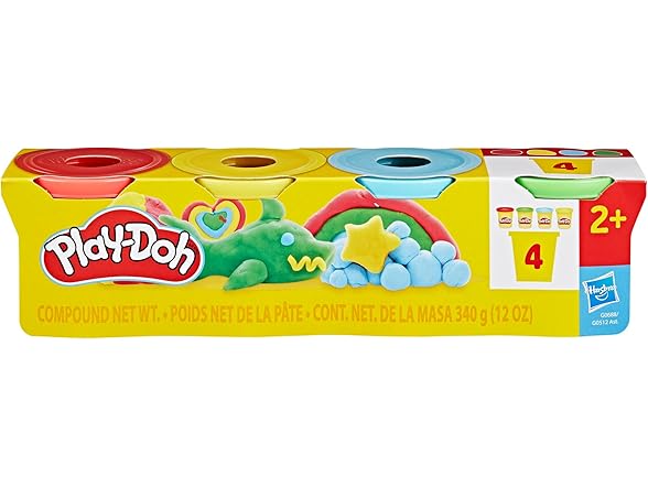 Play-Doh 4 Classic Colours, Modelling Dough Set