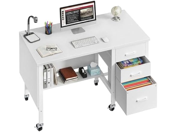 Rolling Teacher Desk with File Drawer