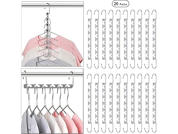 Space Saving Hangers for Clothes 20 Pack