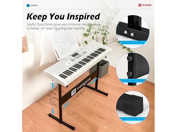 VANGOA White Electric Piano Keyboard