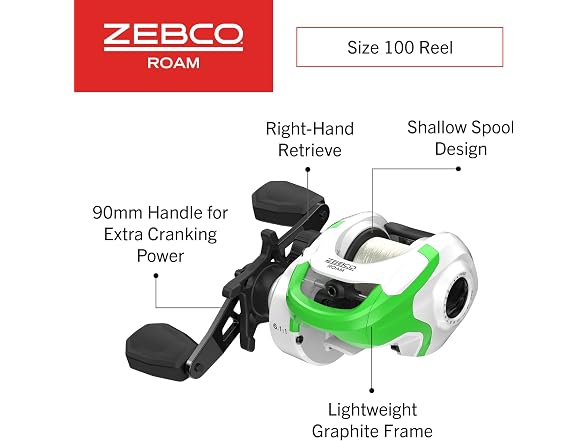Zebco Roam Baitcast Reel and Fishing Rod Combo