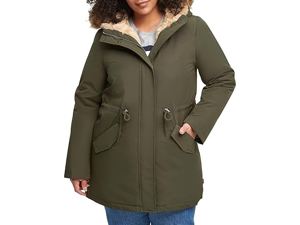 Levi's Women's Olive Parka (1X) (Open Box)