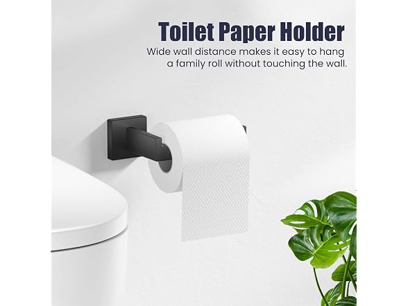 7 Pc Matte Black Bathroom Hardware Set