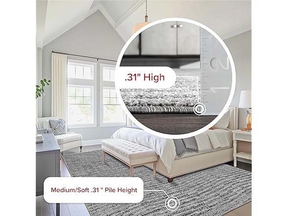 Nuloom Sherill Grey/Ivory, 2'6" x 12' Rug