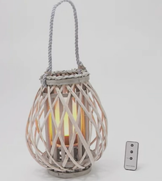 Barbara King 12" Teardrop Wicker Lantern - Gallery 11