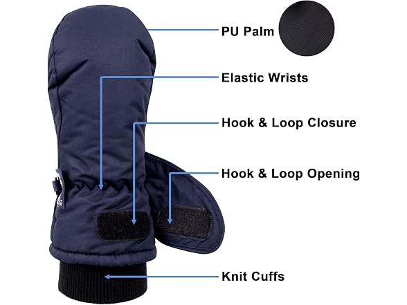 SimpliKids Boys' (2-3Y) Snow Mittens Navy