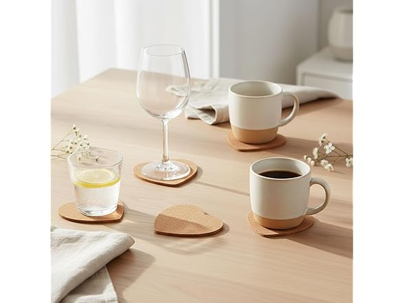 Fun Express Heart-Shaped Cork Coasters - 12 Pc