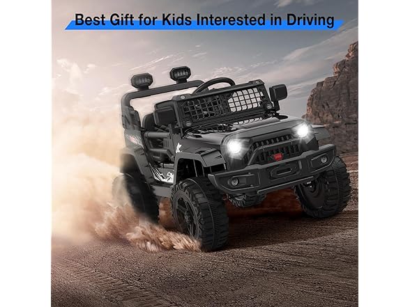 Hipicute 12V Kids Ride On Truck, Black