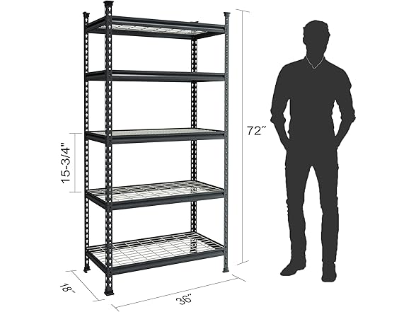 WORKPRO 5-Tier Metal Garage Shelf 36x18