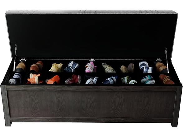 The Sole Secret 50" Wide Shoe Storage Bench Organizer