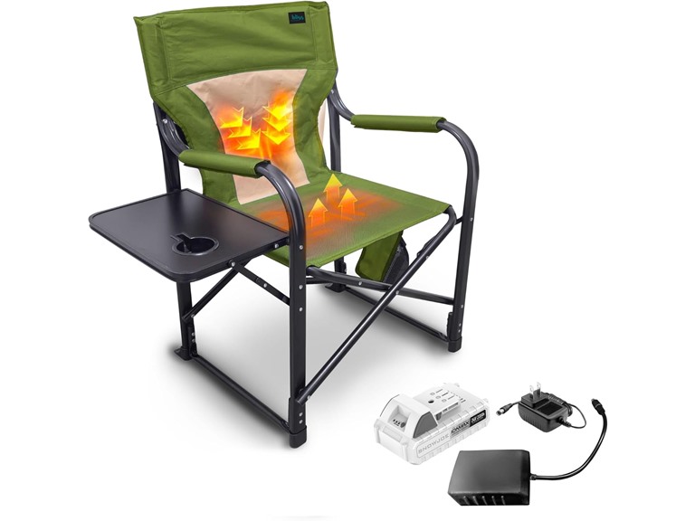 Bliss Hammocks BHC-24VH-GRN 24V Heated Directors Chair Gre