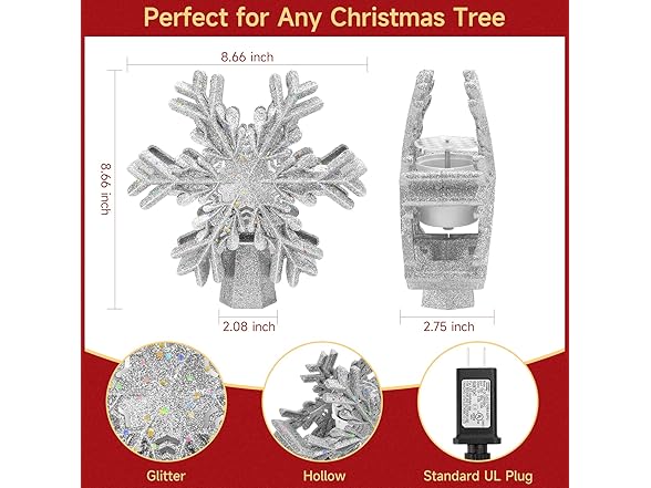 Meoligr Christmas Tree Topper Lighted