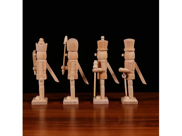 ABOOFAN 6Pcs Christmas Wooden Unfinished Nutcracker Figurines
