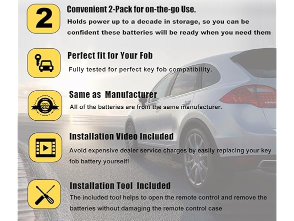 Pinochi Key Fob Battery Replacement for Honda