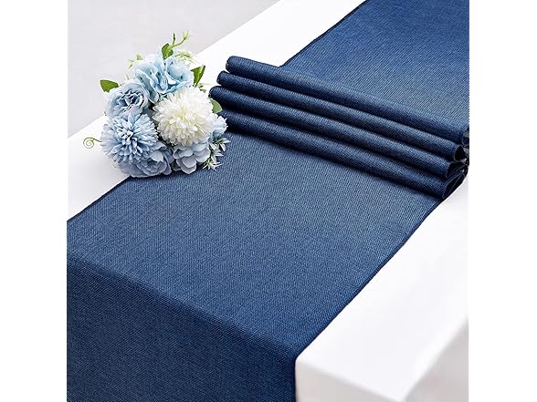 Simple Modern LuoluoHouse Blue Table Runner Burlap