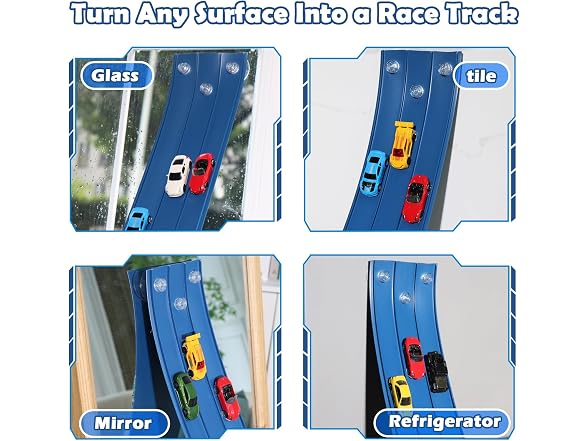 YUOIOYU 3-Lane Race Track for Kids