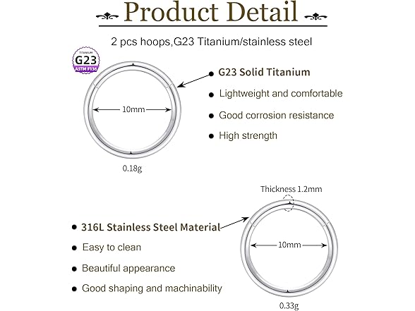 YemmxLoo Nose Rings Hoops