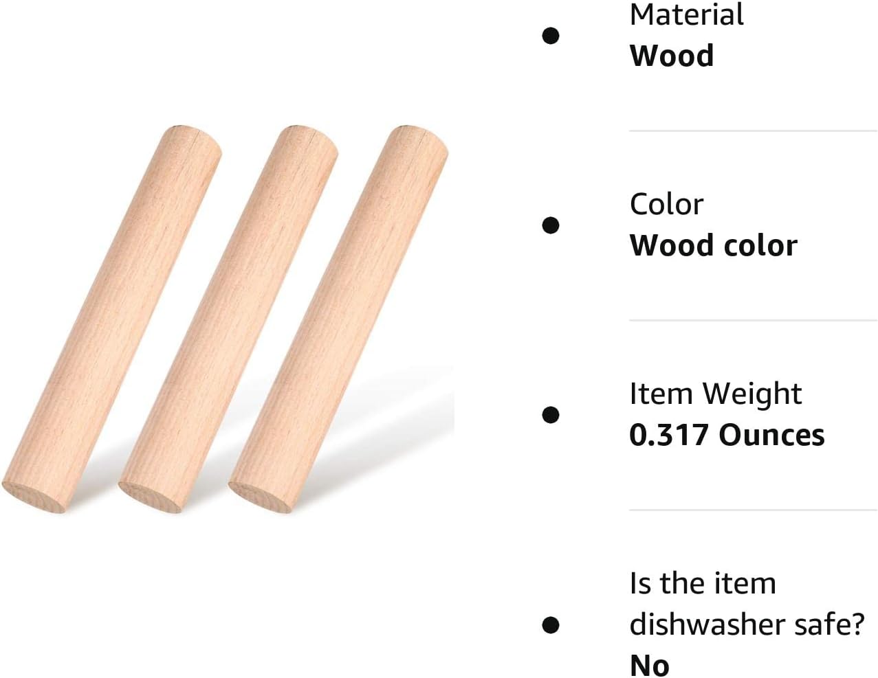 6 Pack Small Cylinder Wooden Rolling Pin  - Gallery 7
