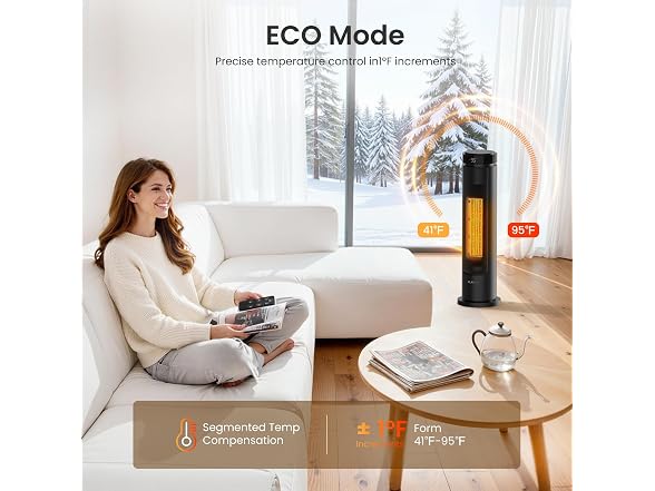 FLANUR 1500W Space Heater Black