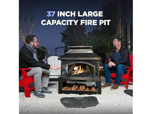 Red Mountain Valley 37" Fire Pits with Wood Storage
