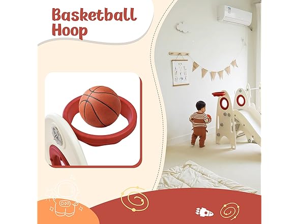 SPOFLYINN Toddler Swing Slide Set 4 in 1