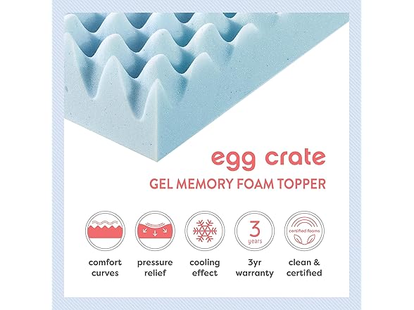 Best Price Mattress 4" Egg Crate Topper, TwinXL