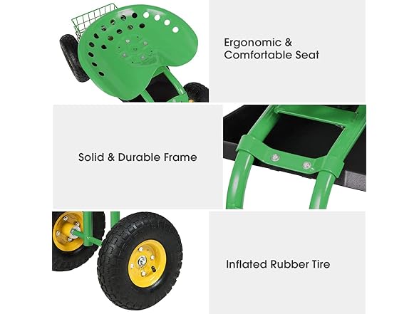 IRONMAX Garden Cart with Seat