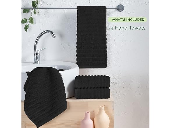Elegant Comfort Luxury 100% Turkish Cotton 4 Pk Hand Towel