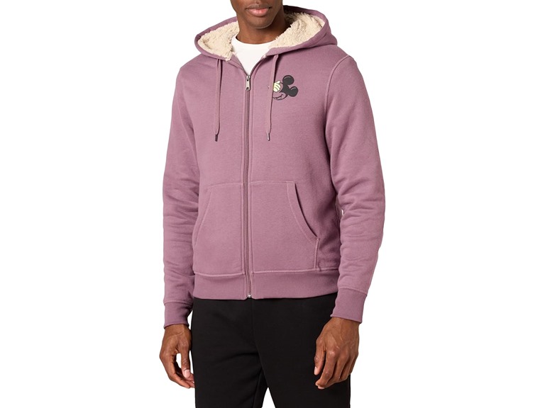 Amazon Essentials Disney | Marvel | Star Wars Men's Sherpa-Lined Full-Zip Hoodie Sweatshirts, Mickey, X-Small