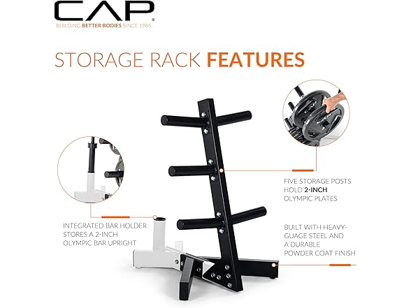 CAP Barbell Olympic Plate Tree Storage Rack