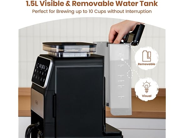 Gevi 10-Cup Drip Coffee + Burr Grinder