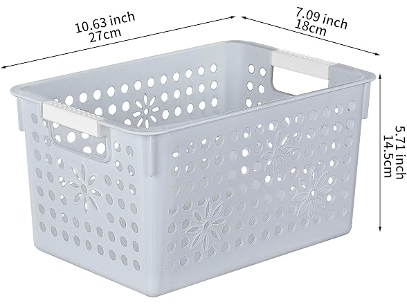 Cetomo Plastic Storage Box, Gray, 6 Pack